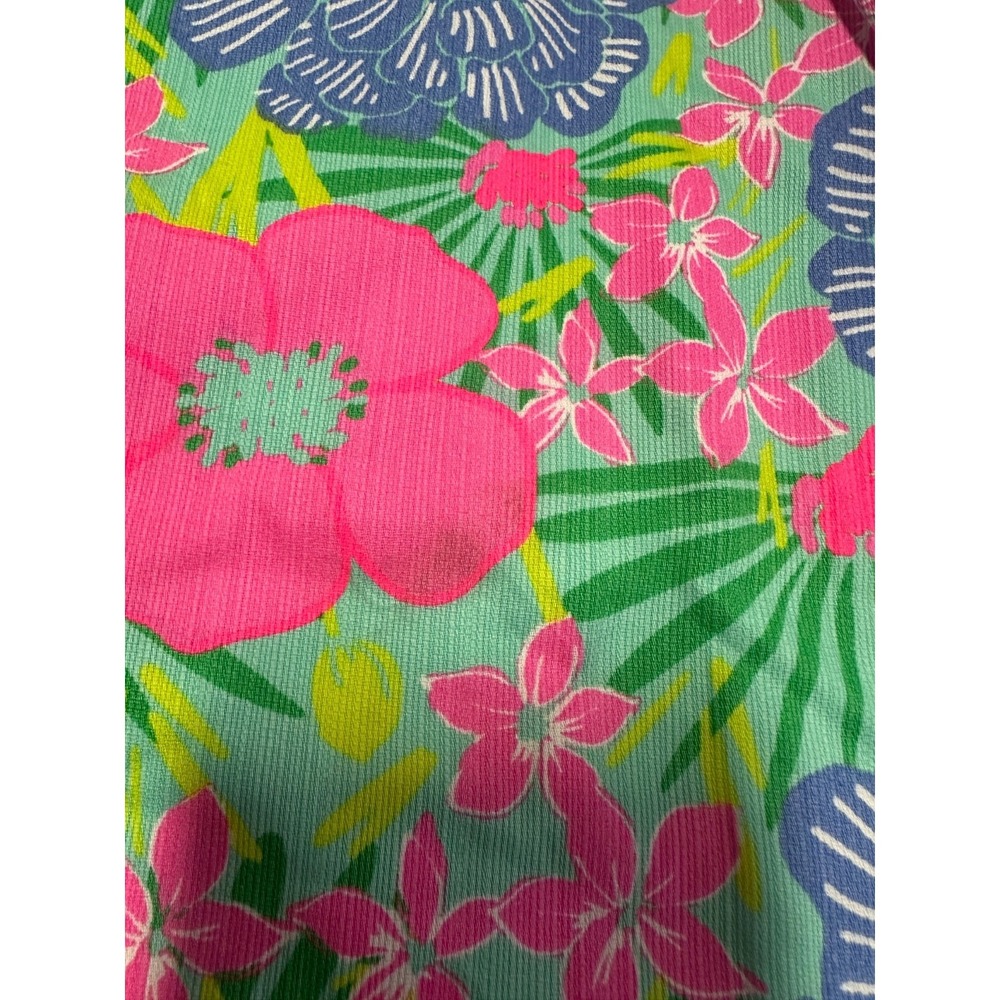 Tommy Bahama Girls Pink Blue Floral Cotton Pique Shift Dress Size 7 Tropical - Picture 14 of 15